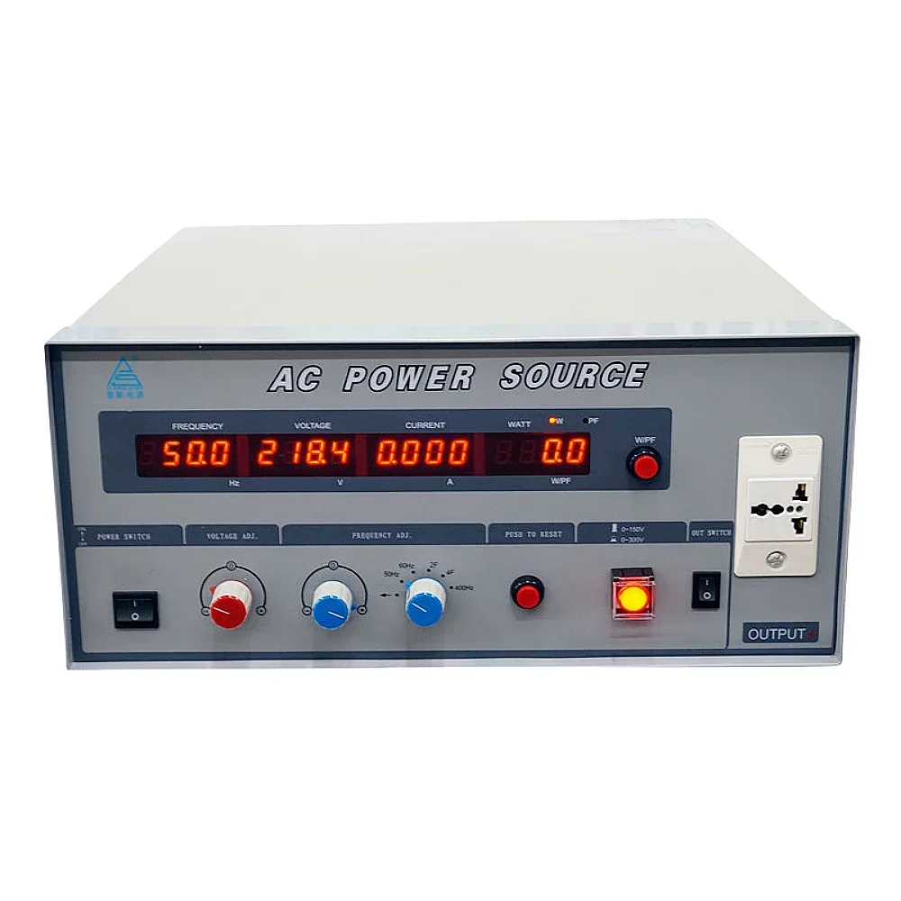 Fuente de alimentación regulada monofásica de frecuencia Variable, 0-300V, 45-400Hz, 500VA/1000VA/2000VA, PS1005/PS6101/PS6102