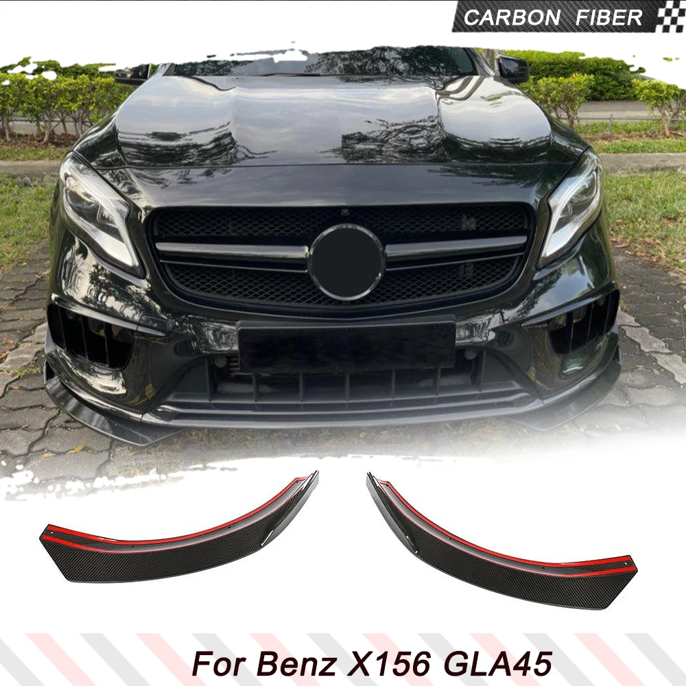 Auto Paraurti Anteriore Lip Spoiler Splitter Per Mercedes-Benz Classe GLA Sport GLA45 AMG 2017 - 2019 Fibra di Carbonio Splitter Winglets