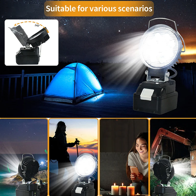 19.Electric Goddess Wireless Circular Light Outdoor Portable LED Home Work Light Low Voltage Camping Tool For Makita 18V Battery