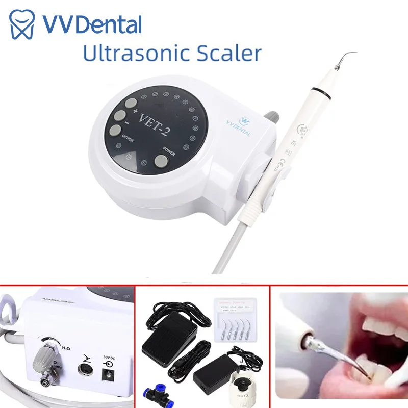 VV Dental Ultrasonic Scaler Instrument With Scaler Handpiece + 5pcs Tips For Tooth Cleaning Whitening Cleaner Dentistry Tools