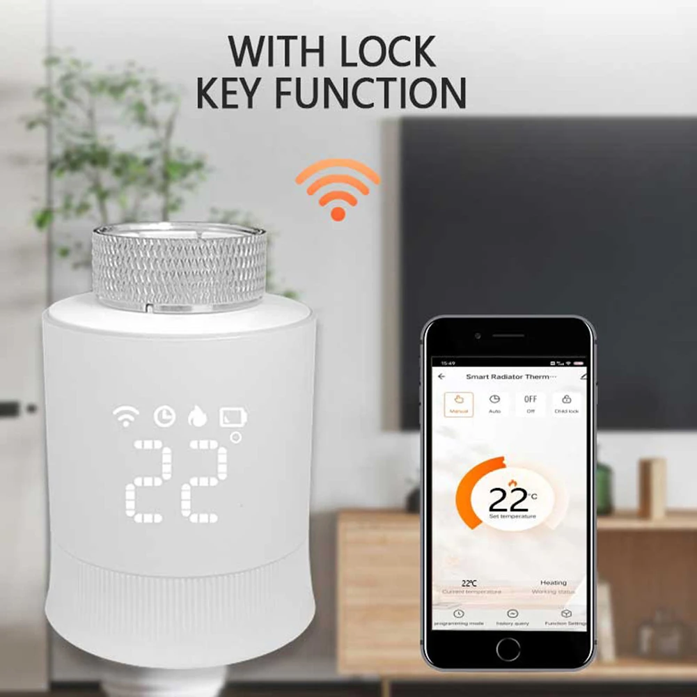 Smart Radiator Thermostat with Programmable Heating Valve and Voice Activation for Convenient Temperature Control