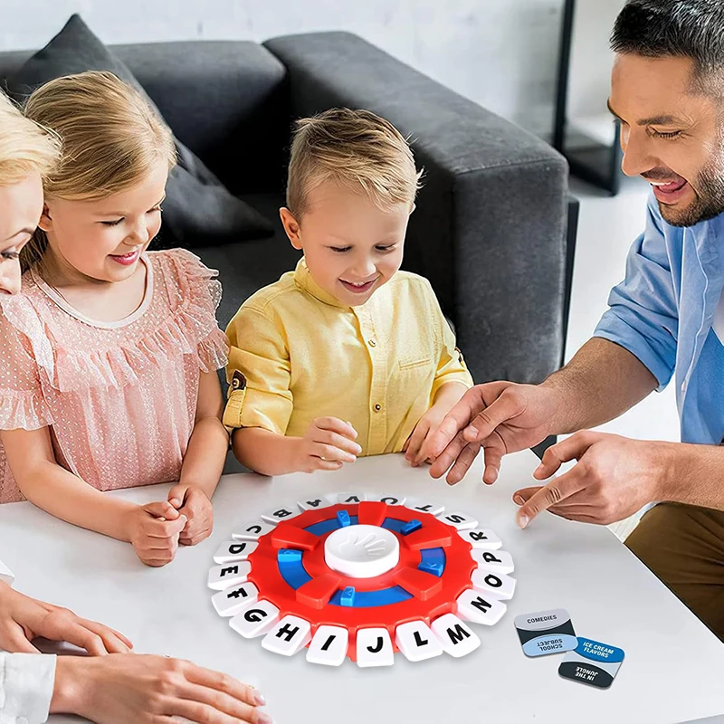 

Children Educational Dining Table Toys Family Multiplayer Interaction Quick Thinking Letter Pressing Turntable Puzzle Games Toys