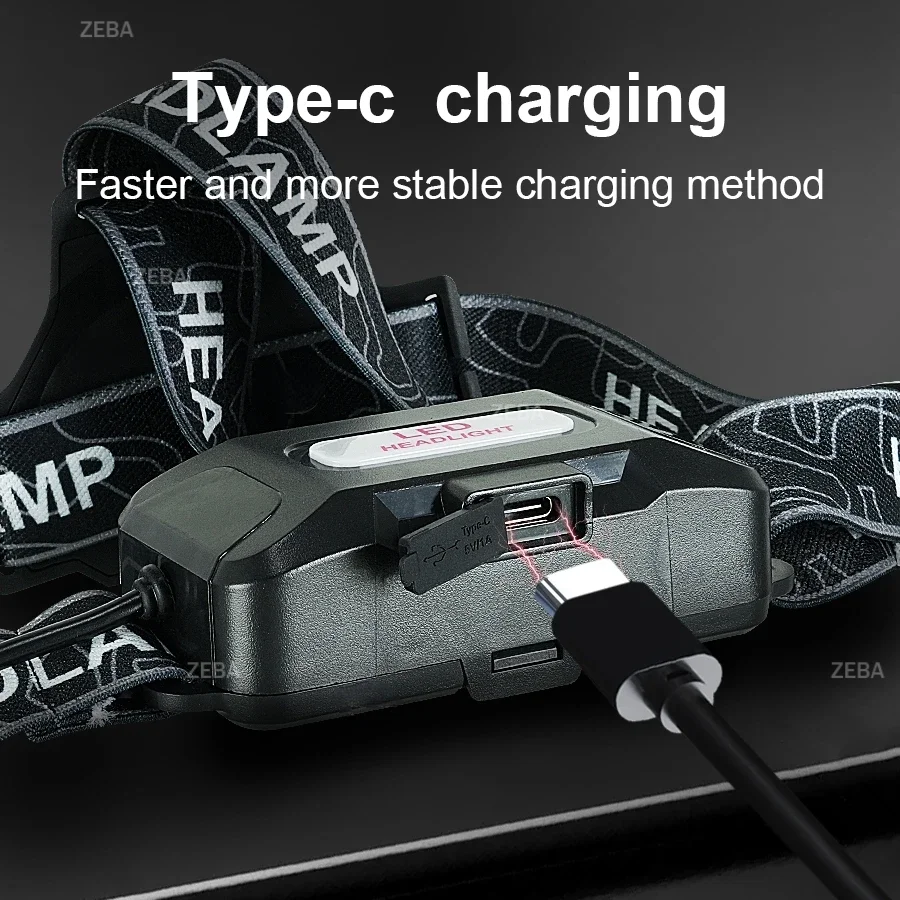 

10000000LM 900W 2*LED Headlamp High Power Rechargeable Head lamp Sensor Headlight Flashlights Lighting 5000M For Camping Fishing