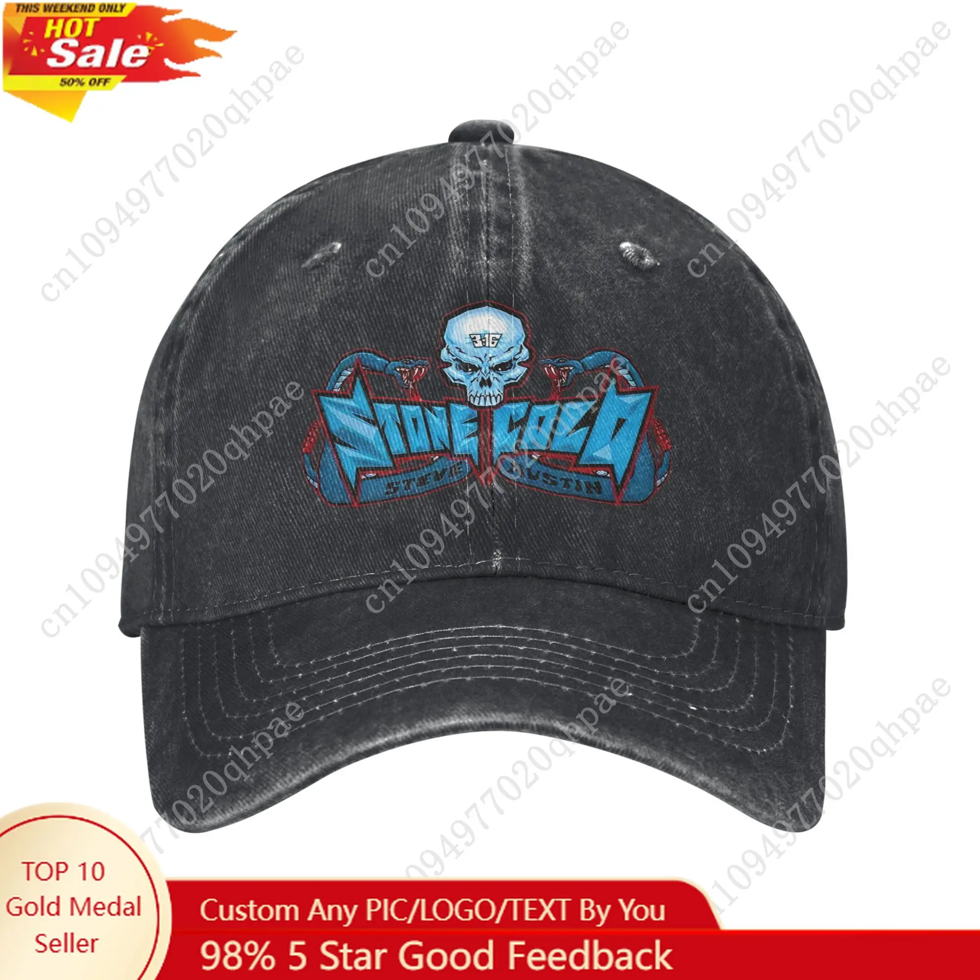 

Stones 316 Steve Austin Cold Men Women Baseball Cap Wrestling Skull Distressed Denim Washed Caps Hat Outdoor Adjustable Snapback