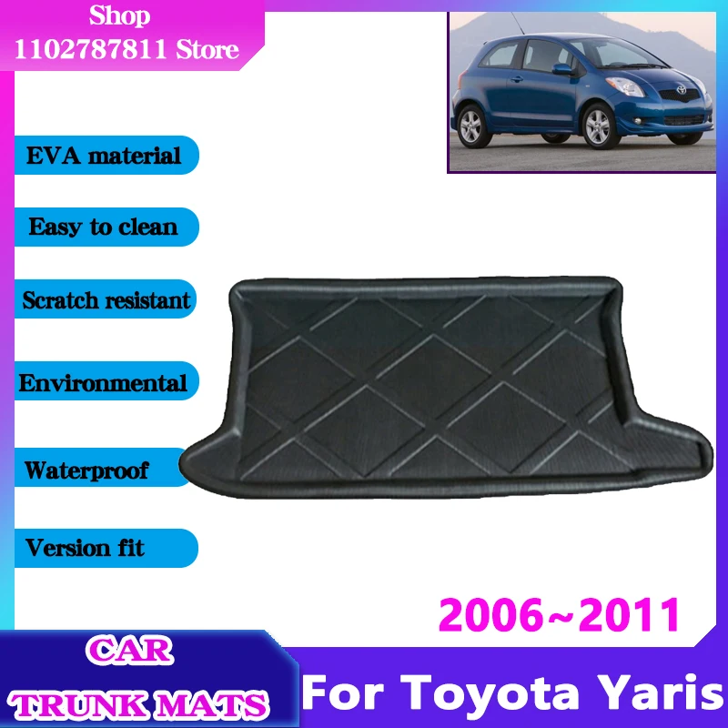 

For Toyota Yaris 2006 Accessories 2006~2011 Vios XP90 Limo Car Trunk Floor Mat Waterproof Liner Anti-Slip Cargo EVA Storage Pad