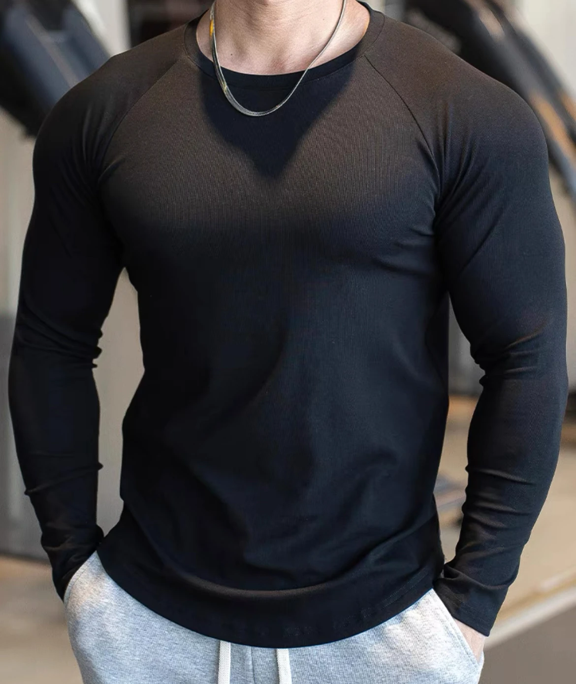 

Men's Fitness Sports T-shirt Running Compression Tops Muscle Fit Shirts Long Sleeve Sweatshirt Jogging Breathable Activewear