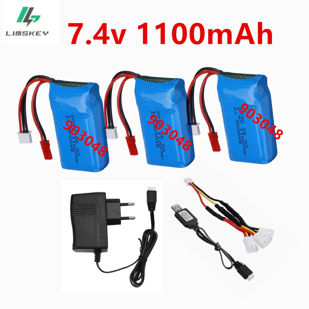 7,4 В 1100 мАч 903048 LiPo аккумулятор для WLtoys A949 A959 A969 A979 V912 V913 V353 k929 V262 L959 T23 T55 F45 автомобильные аккумуляторы