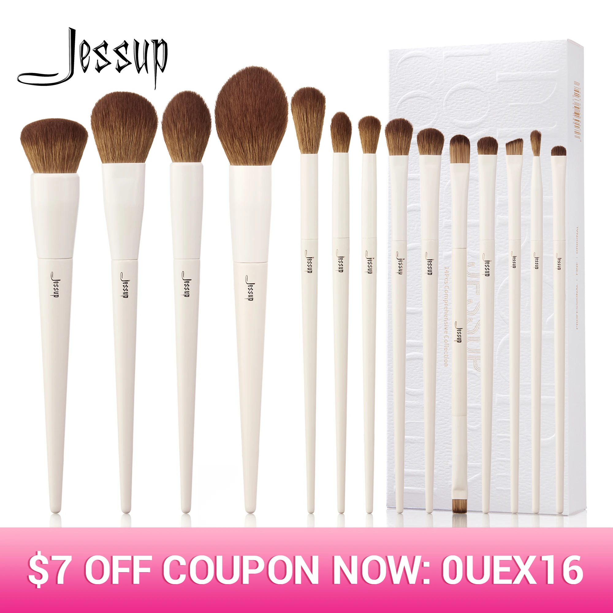 

Jessup Makeup Brushes 10-14pc Makeup Brush set Synthetic Foundation Brush Powder Contour Eyeshadow Liner Blending Highlight T329