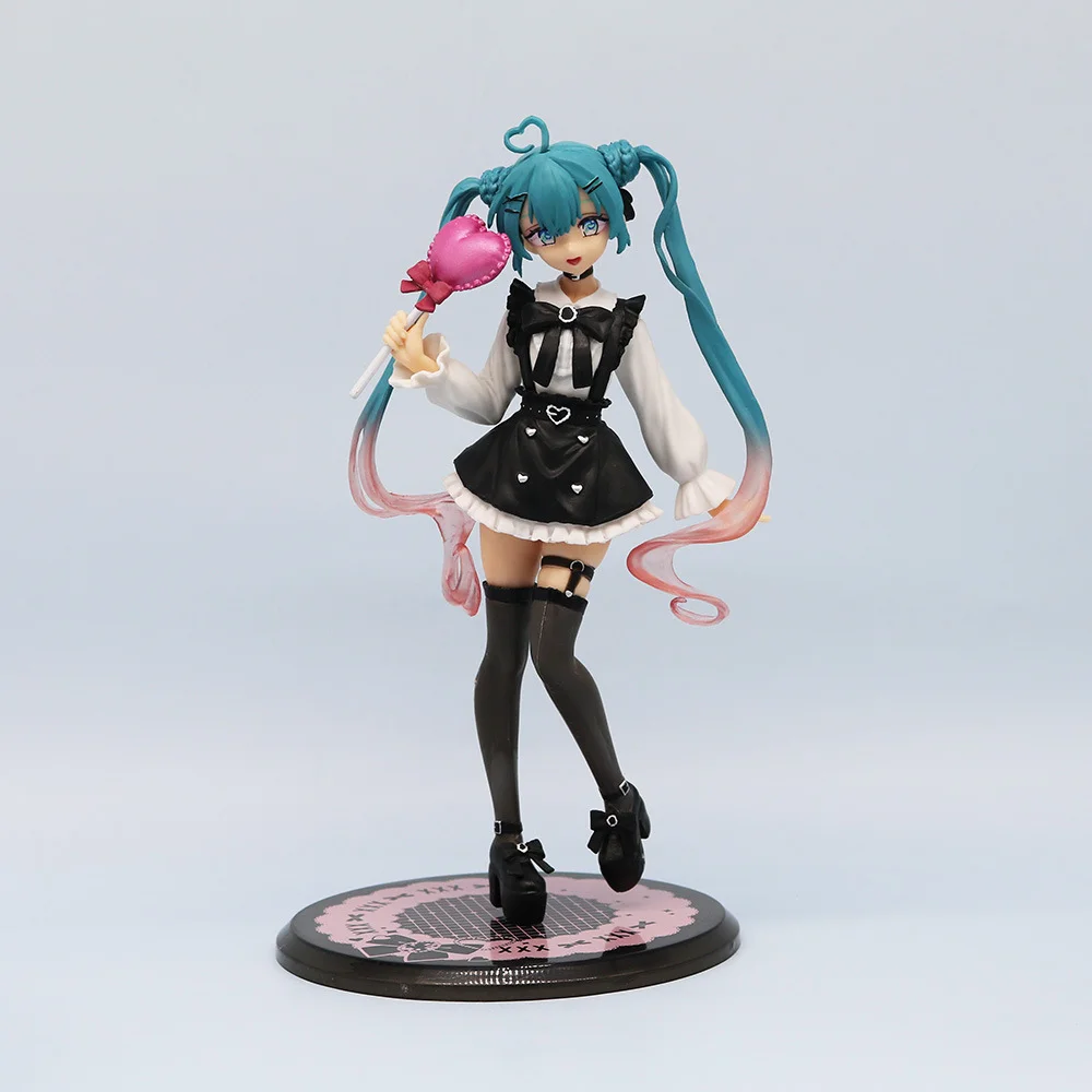 Sweet Hatsune Miku Figure Candy Maid Costume Miku Future Hatsune Miku Cute Handmade PVC Model Anime Peripheral Toy Ornament Gift