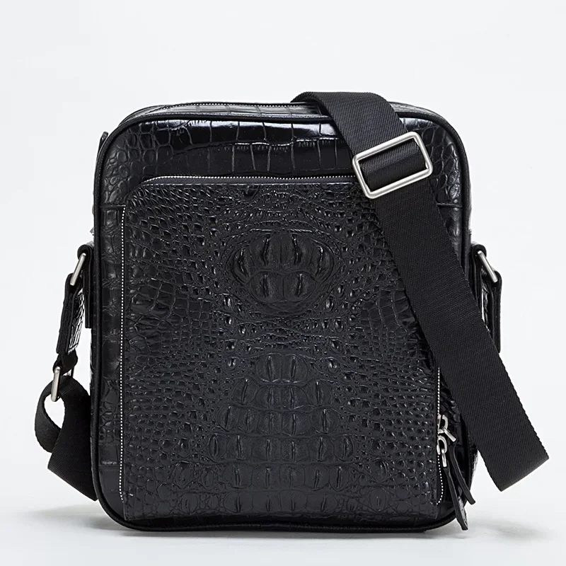 2026 New Luxury Men's Handbags Alligator Cow Genuine Leather Male Shoulder Bag Fashion Crossbody Bag Boy Brand Messenger Bags