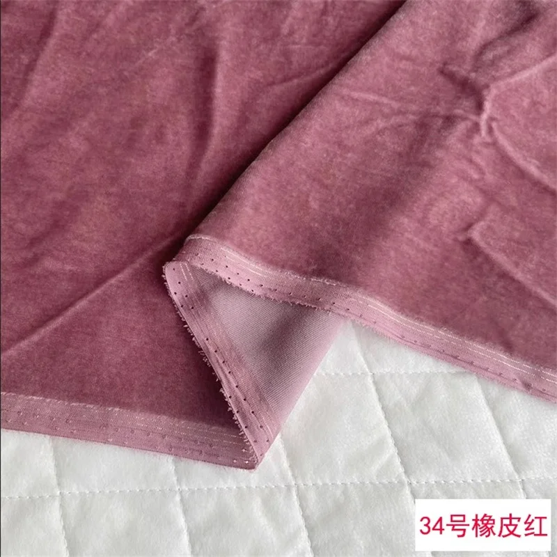 Solid Color High-end Silk Velvet Dress Qipao Luxurious Designer Fabric Classic Handmade DIY Clothing Materials Textile By Meter