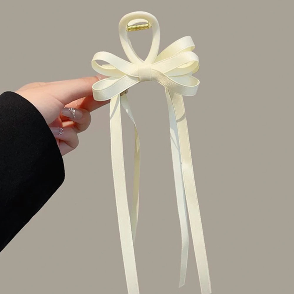 1pc Sweet Satin Ribbon Bow Hair Claw Versatile Hair Clip For Women Perfect For Chignon And Updos SpringSummer Halloween