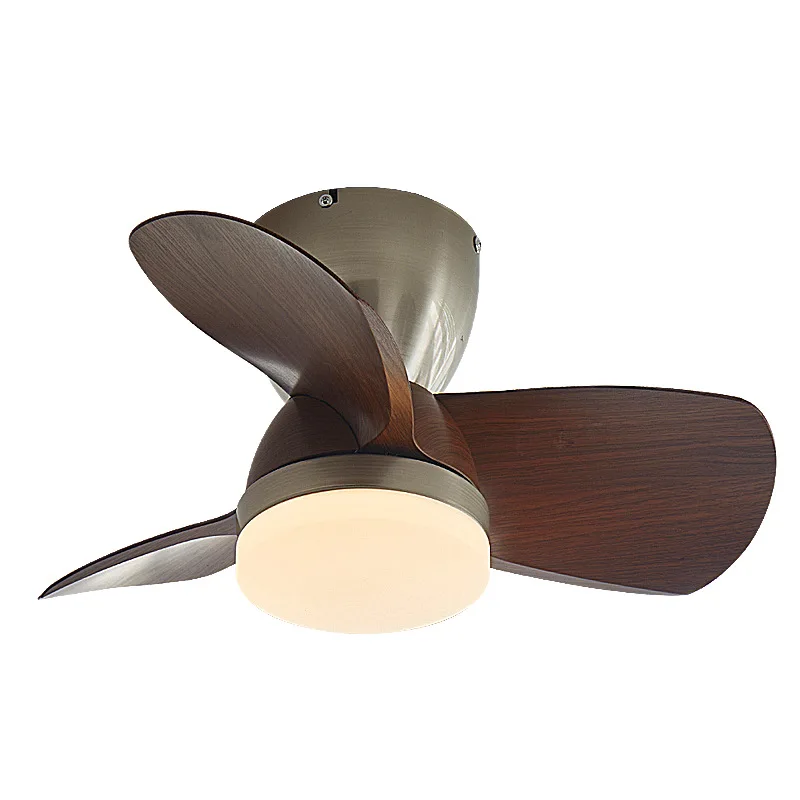 

Fan light, French retro walnut pattern small size bedroom study dining room ceiling light