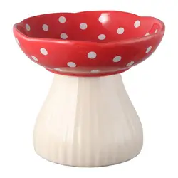 Mushroom Ceramic Cat Bowl, Cat Food Basin, Pet Supplies, Elevated Cat Bowl, Neck Protection Cat Bowl, Wide Cat Dish
