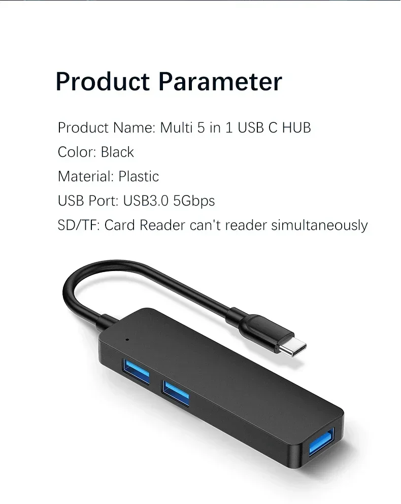 

YPSuitable for PC Computer Accessories Docking Station with TF SD Card Reader Slot, Macbook Pro 15 AirC Hub Multi Branch Adapter