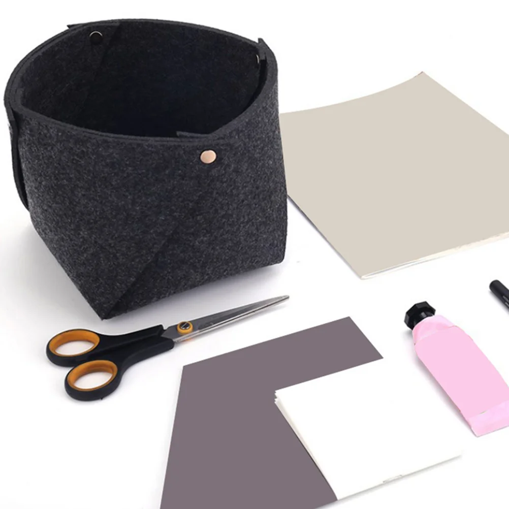 

2pcs Felt Storage Box Organizer Foldable Bins Bedroom Car Sturdy Frame Holds Laptop Phone Books GlassesSundries Organizer
