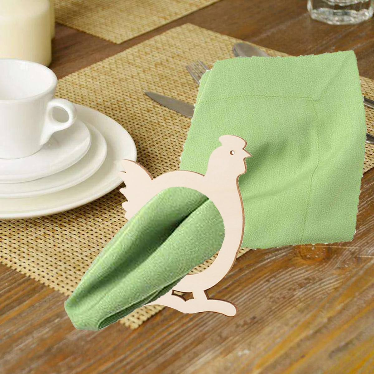 

20Pcs Wood Elephant Napkin Rings Party Banquet Wedding Dinner Napkin Holders Exquisite Table Decoration