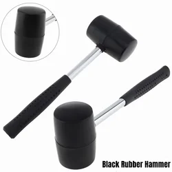 300g/367g Non-elastic Black Rubber Hammer Floor Tile Mallet with Round Head and Non-slip Handle DIY Hand Tool