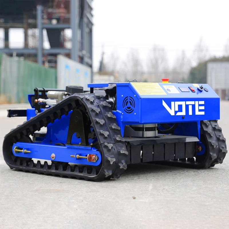 Maßgeschneiderter CE-EPA-zugelassener All-Terrain-RC-Grasschneider, Landwirtschaft, Gummiketten, ferngesteuerter Roboter-Rasenmäher