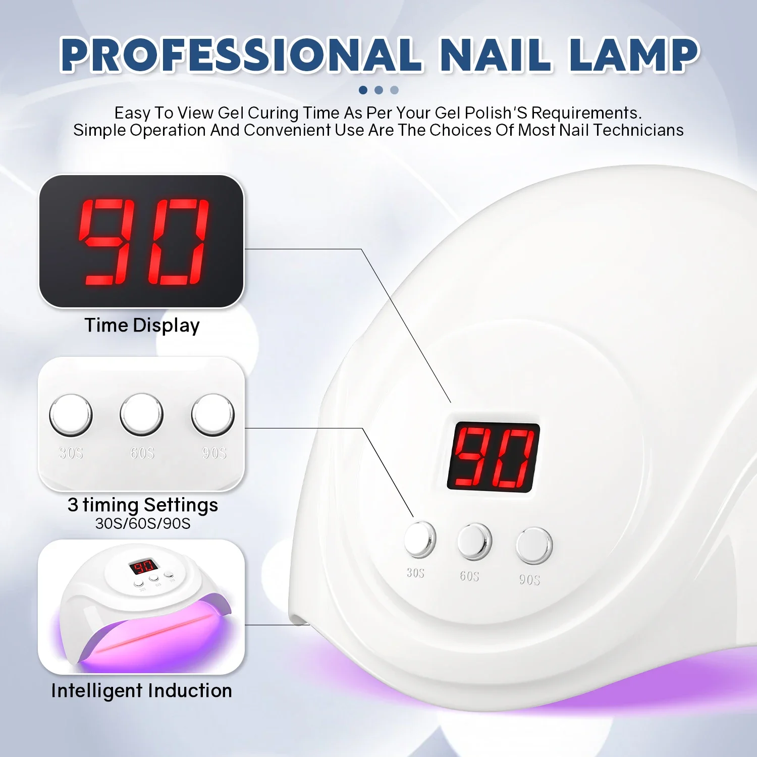 Lâmpada UV LED para unhas, lâmpada de secagem polonês com sensor inteligente, secador de unhas profissional, equipamento de salão de manicure, 24LEDs, 72W