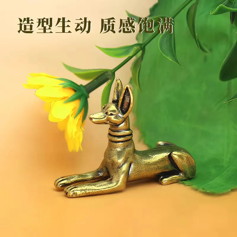 

Dainty 5cm Miniature Brass Collie Dog Figurine Statue Elegant Golden Desk Ornament Home Decor Arts and Crafts Festival Gifts