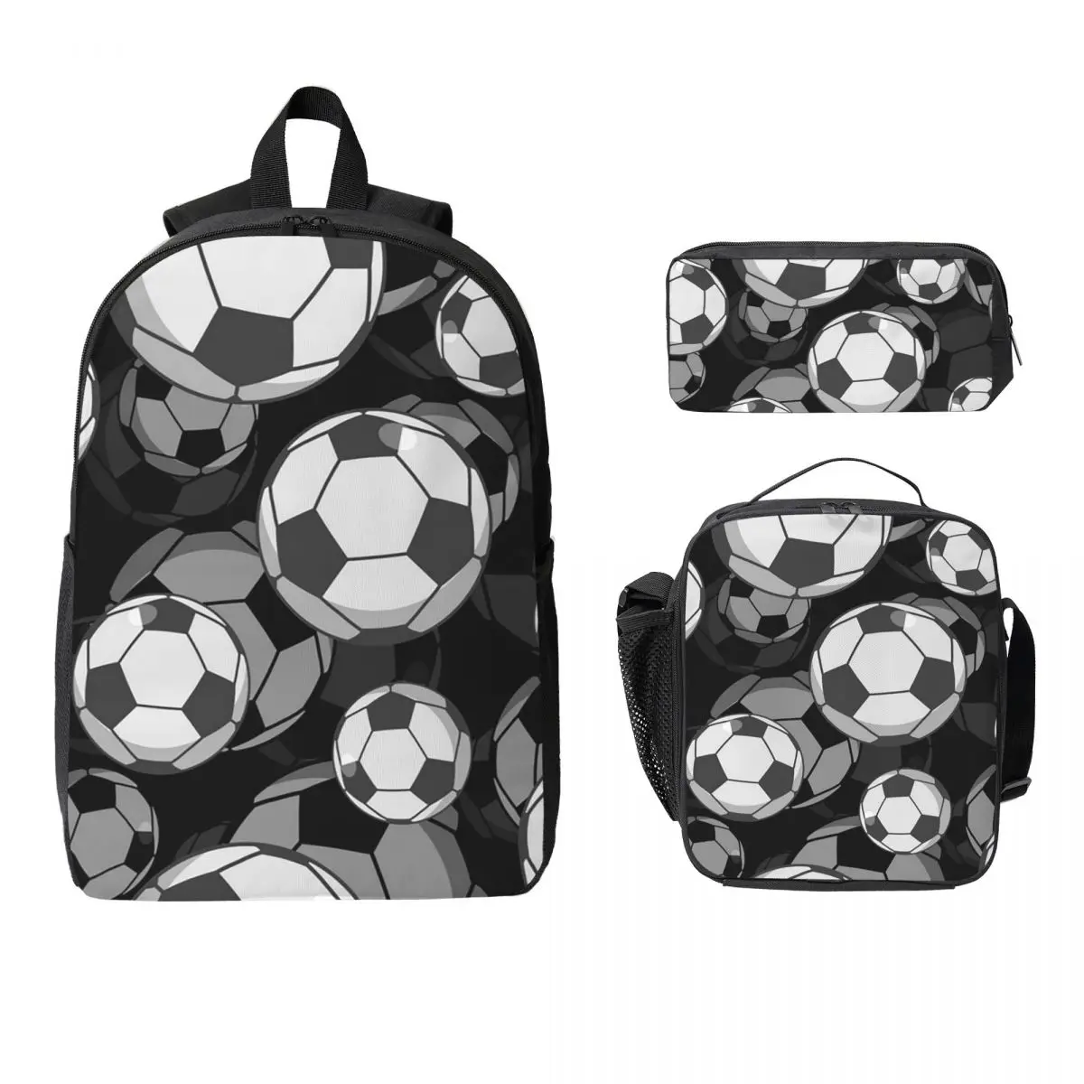 

Football Backpack Student Boys Girls BookBag School Bag Laptop Shoulder Bags 3ps Insulated Lunch Bag Pencil Case