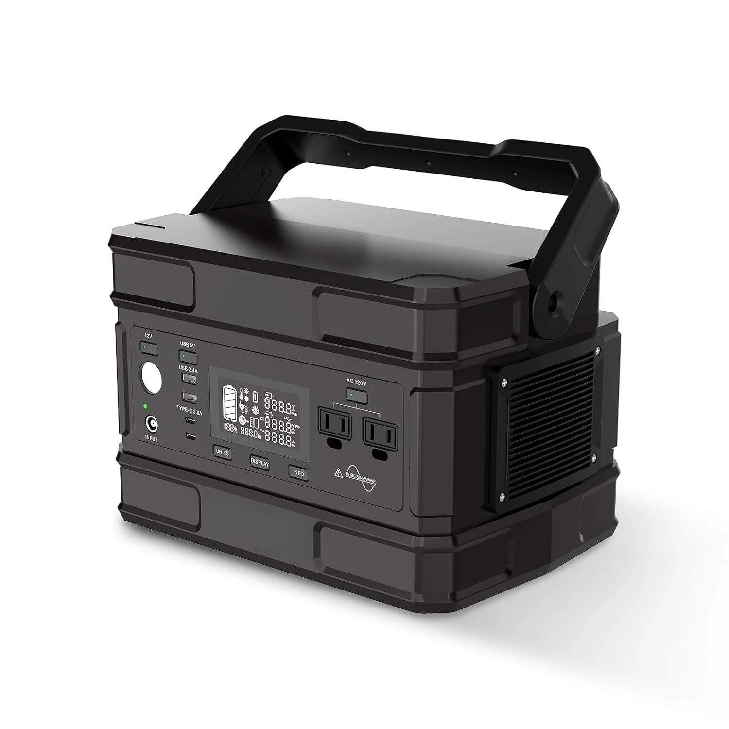 Portable Power Station 500W, 512Wh Portable Power Generator, AC Outlets, USB Ports, Solar Generator for Camping, Customized