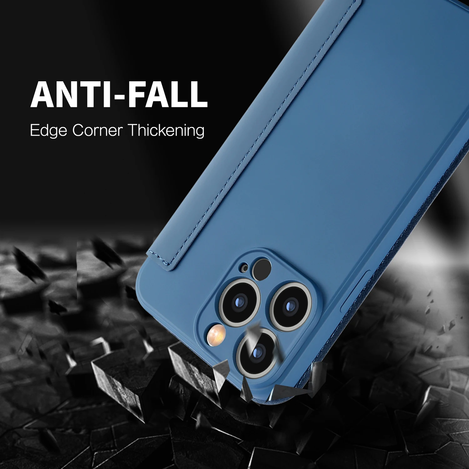 Luxuriöse Flip-Lederhülle für iPhone 16 15 14 13 12 11 Pro Max Xs Xr 16Plus, stoßfeste Flüssigsilikonhülle mit Kartenfach und Geldbörsenfunktion – Detail 6