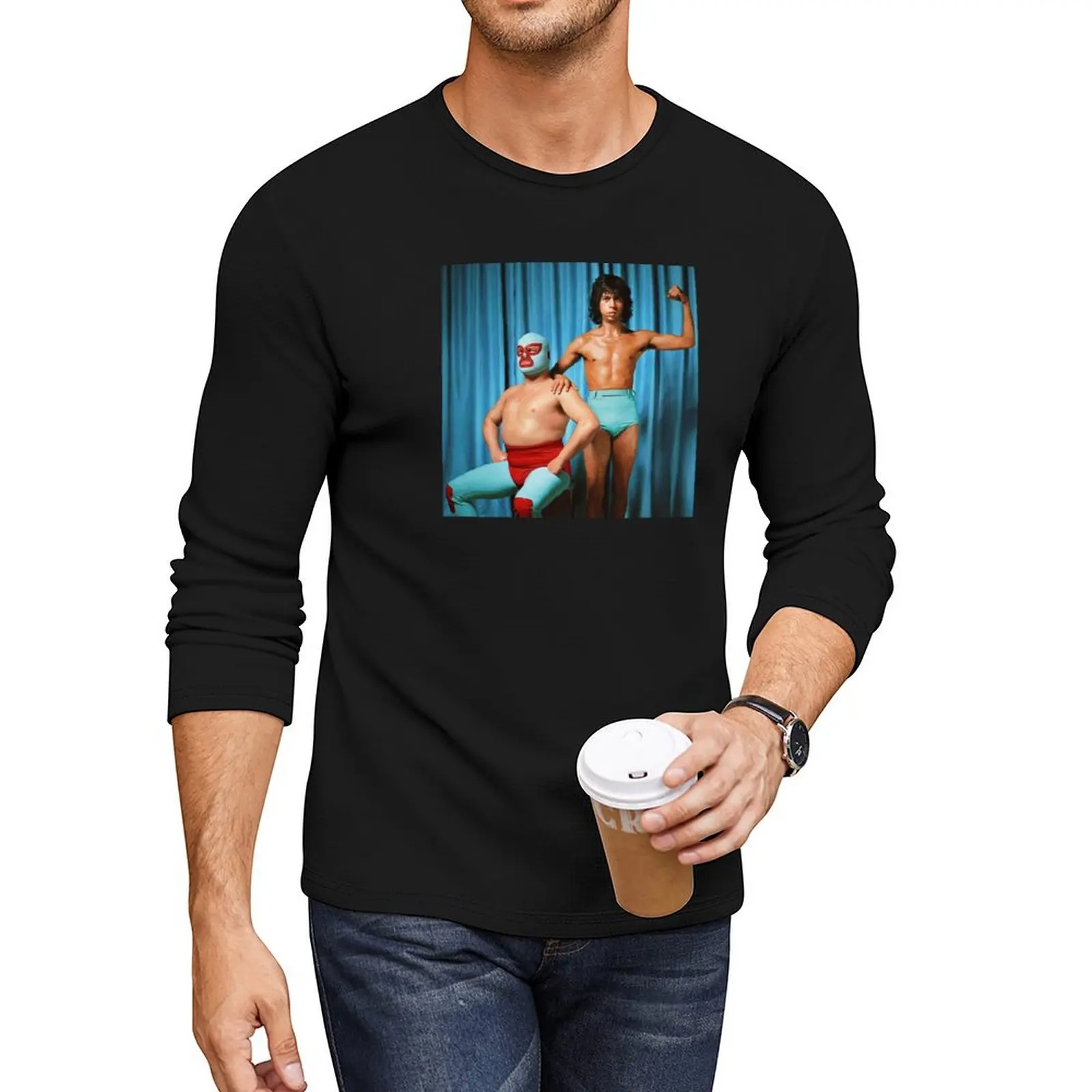 Nacho Libre Steven Esqueleto Wrestling Tag Team Long T-Shirt oversized t shirts sports fan t-shirts t shirts men