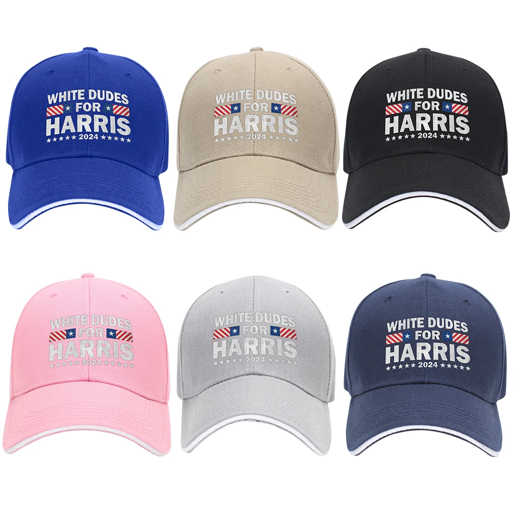 White Dudes for Harris Gorra de béisbol ajustable Presidente Sombrero Snap Back Papá Sombrero Moda Gorra de béisbol Sombrero de golf para deportes al aire libre