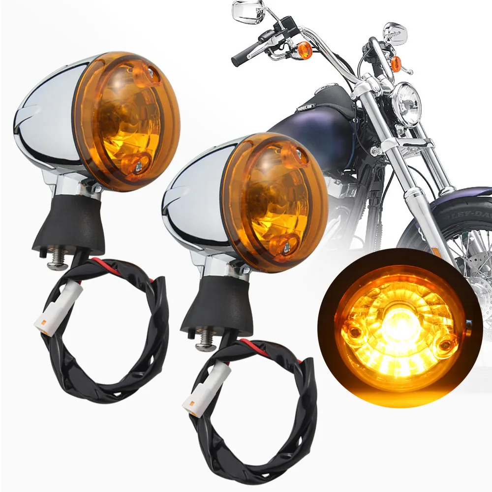 

For Indian Scout Sixty BOBBER 2014-20 Motorcycle Accessories Metal Front Rear Turn Signal Light Case Indicator Amber Lamp Chrome