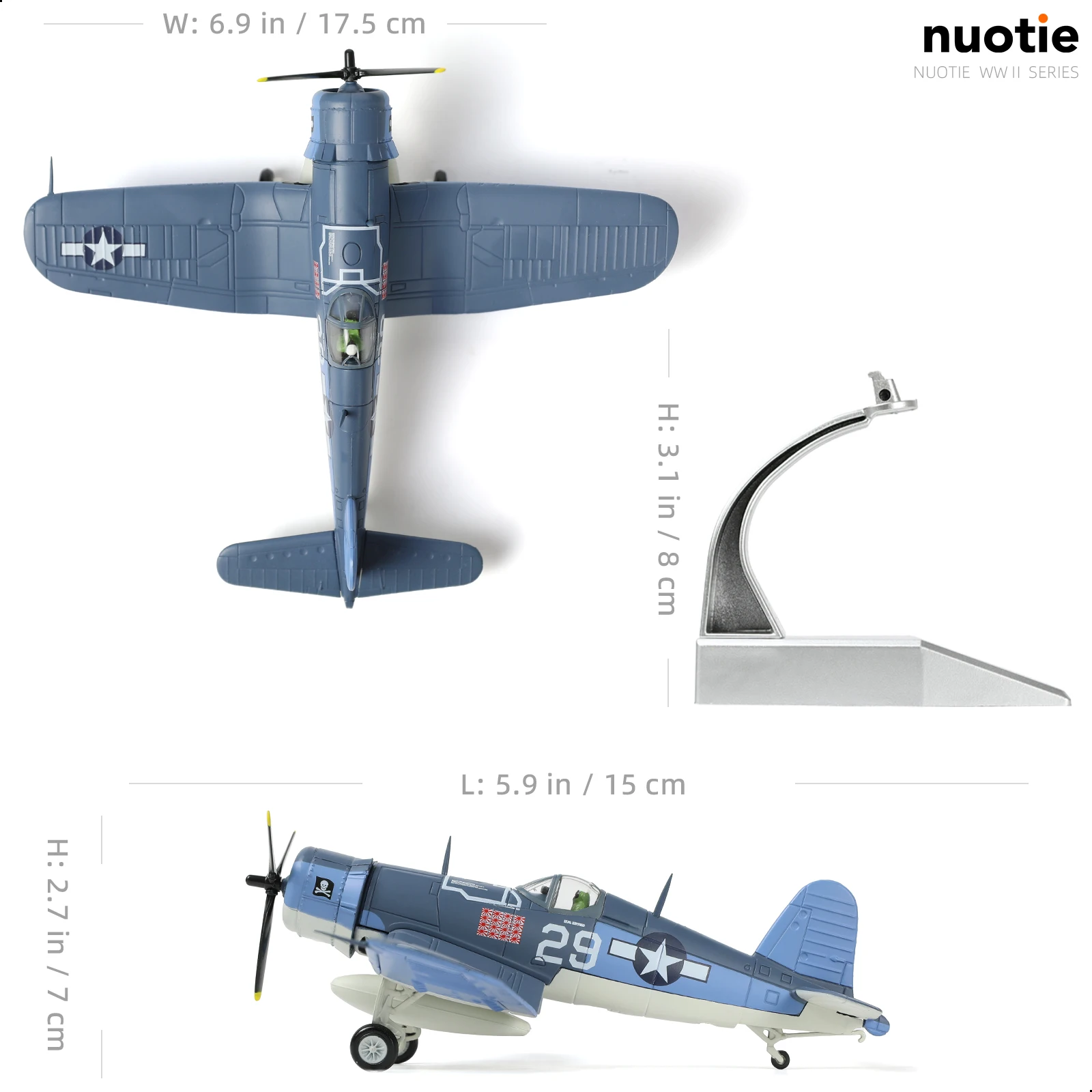 1/72 Scale USA F-4U Corsair Fighter Model World War II Vintage Warplane Metal Diecast Aircraft Military Display Airplane