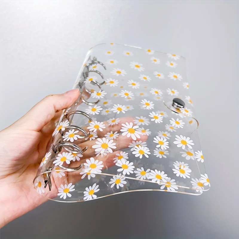 1 PC Transparent Notebook Cover Daisy Detachable Spiral Binder Cover Is Perfect for DIY Notebook Work Logs and Travel Diaries