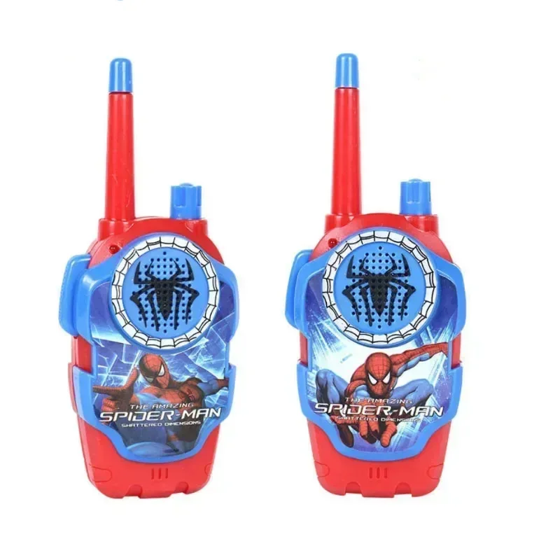 2pcs Spiderman Walkie Talkies Set Kid Walkie Radio Interphone Cartoon Outdoor Phone Game Parent-child Toys Children Xmas Gifts