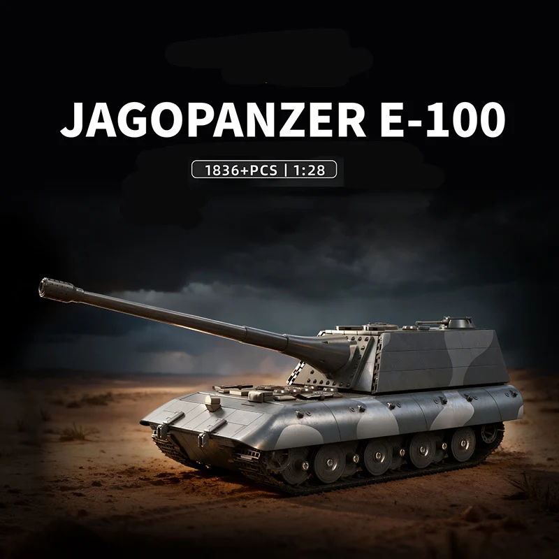 

Набор строительных блоков E-100 «Штурмовая пушка» (1836 деталей), модель тяжелого танкового истребителя, уникальный подарок для мужчин, украшение для рабочего стола или спальни