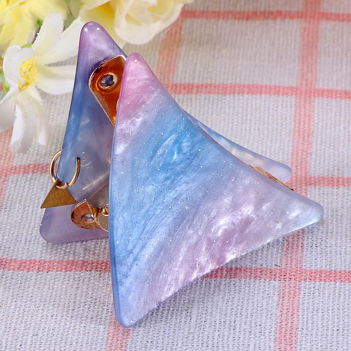 1pc artiglio di acido acetico clip a triangolo grande per le donne mollette per capelli con impugnatura antiscivolo a tenuta forte adatte a tutti i capelli