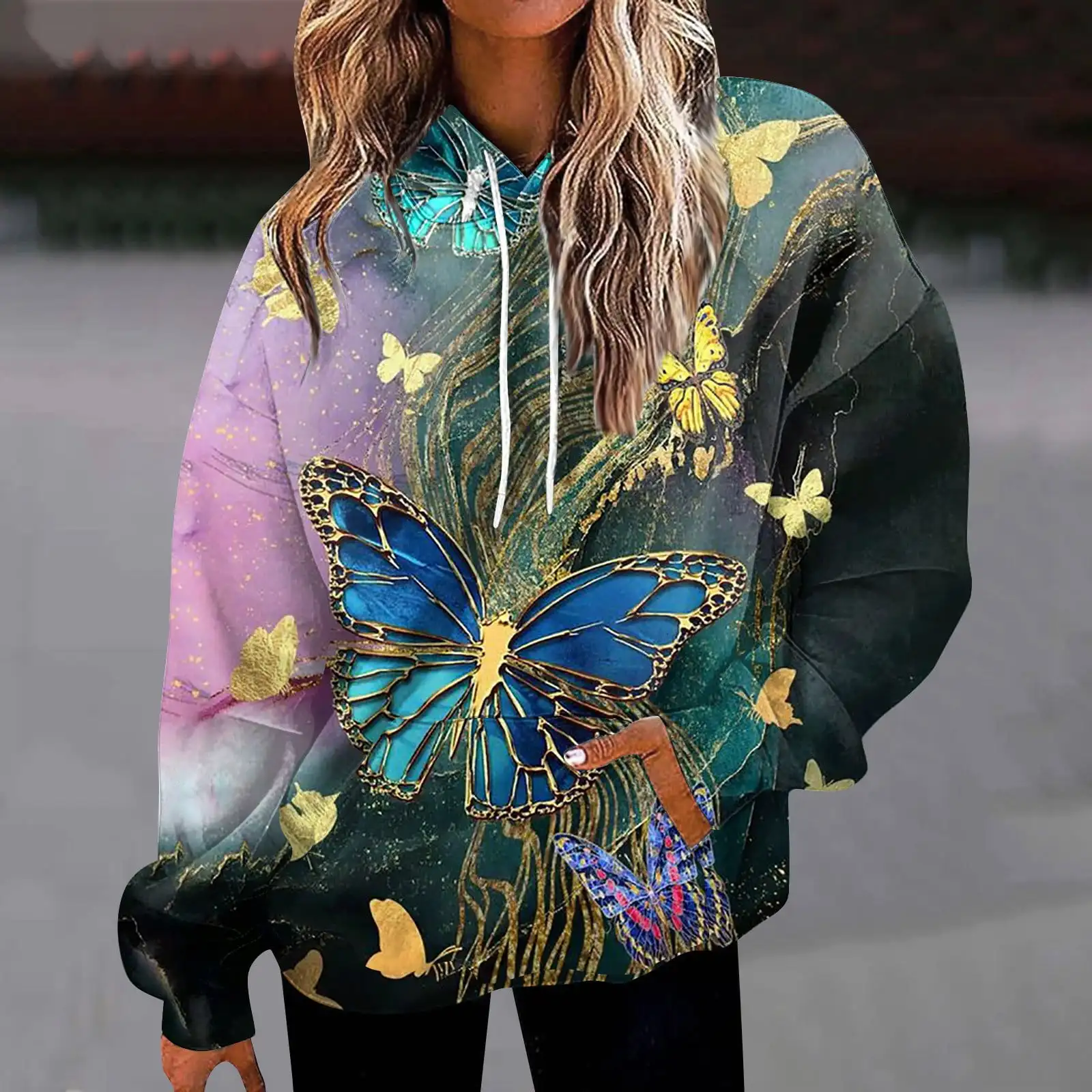 Autumn New Butterfly 3D Print Hoodies Men Women Fashion Casual Long Sleeve Hooded Sweatshirts Streetwear Pullovers Kids Clothing