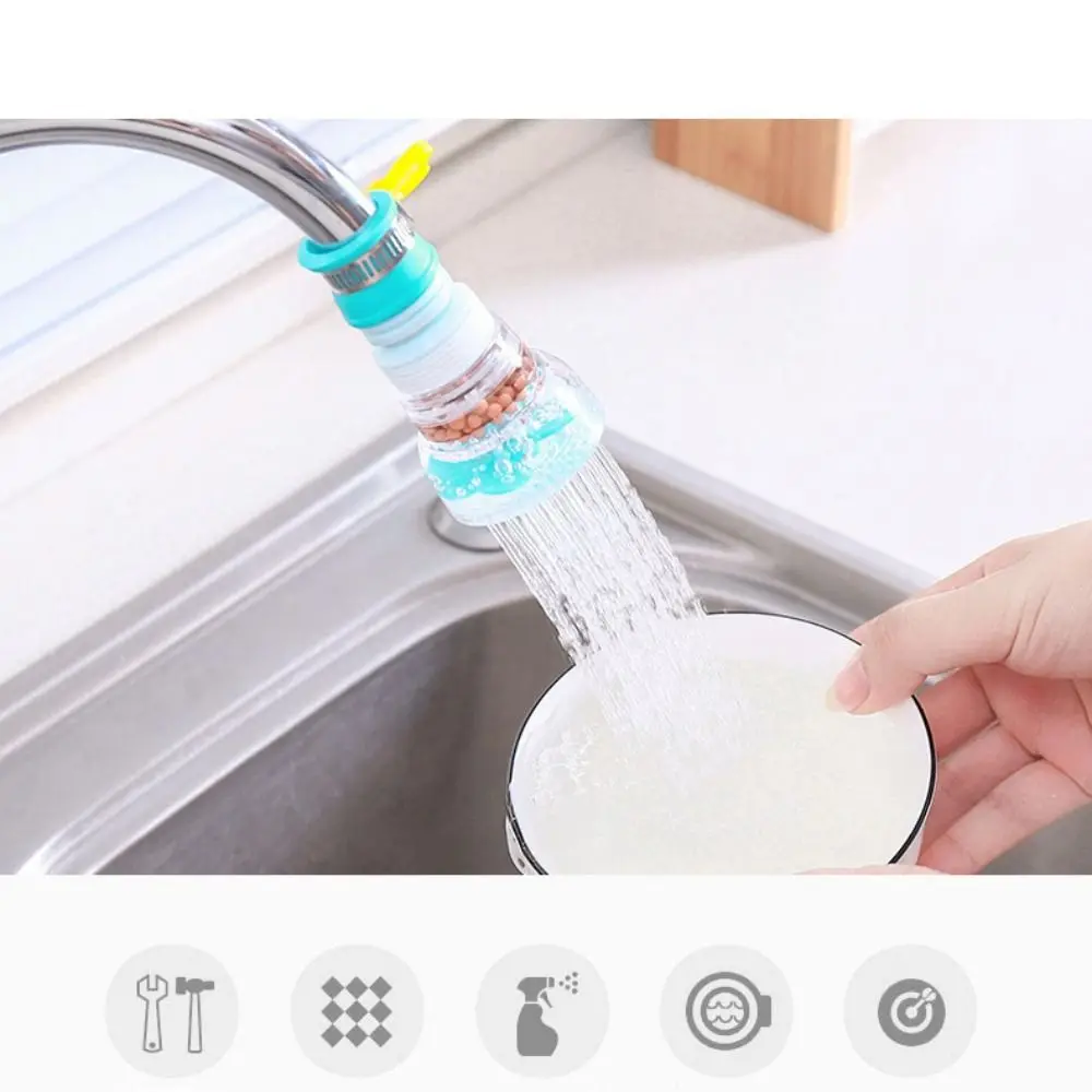 1Pcs 360 Degree Rotating Faucet Extension Shower Supplies Kitchen Shower Faucet Shower Filter Splash-proof Home Use Water Filter