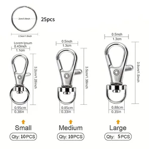is giratorios de 50 piezas con llaveros, cierres de garra de langosta giratorios de metal de primera calidad en tamaños surtidos (large, medium, small), to the K 8 en çok satan, anahtarlık için ıstakoz toka-no. 6