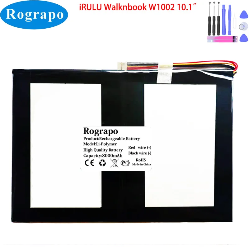 

New 3.7V 8000mAh 3899164-B Tablet PC Battery For iRULU Walknbook W1002 10.1" Windows 10