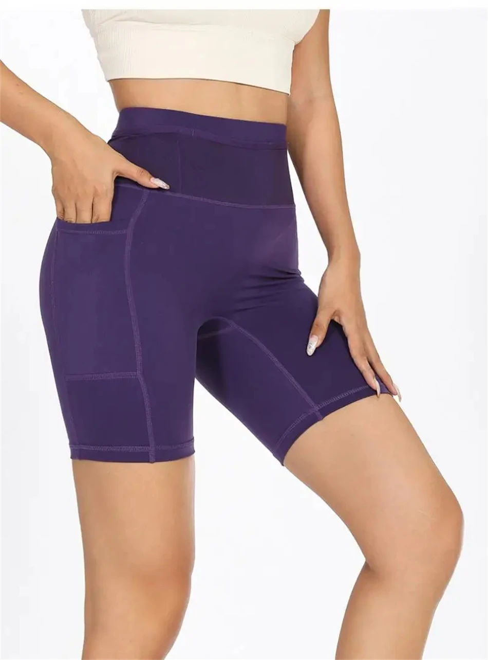 Schnell trocknende Marathon-Laufshorts für Damen mit Hüfttasche, Kompressions-Radlerhose, Jogging-, Yoga-, Fitness- und Outdoor-Sportshorts – Detail 18