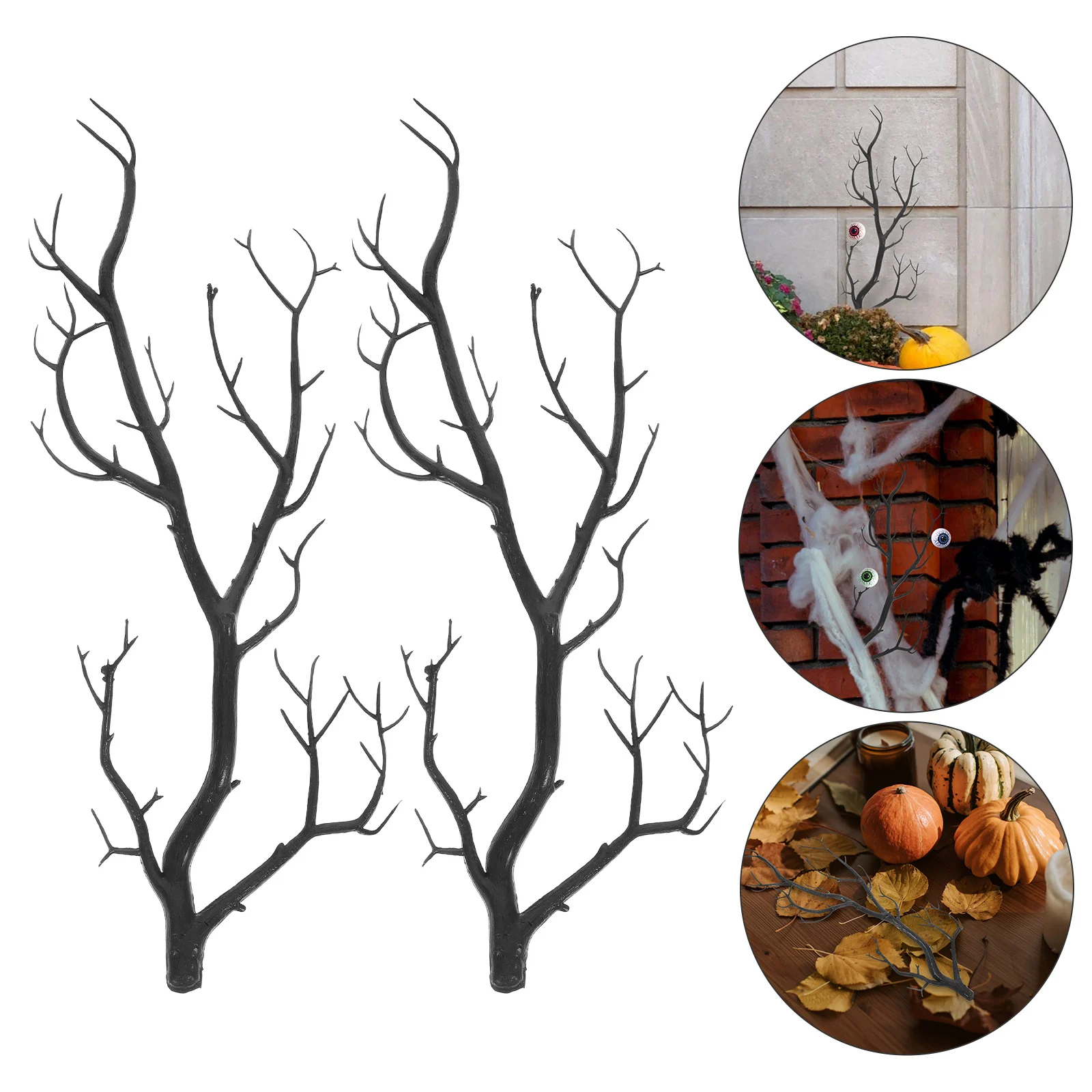 

2pcs Artificial Antler Tree Branches for Halloween Christmas Decor Faux Dried Home Table Decorations DIY Craft Plastic Holiday