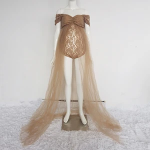 فستان الأمومة تول مع حزام منزلق ، فستان طويل تول للتصوير الفوتوغرافي للنساء الحوامل أعلى 10 مبيعات لالتقاط الصور الحامل - رقم 4