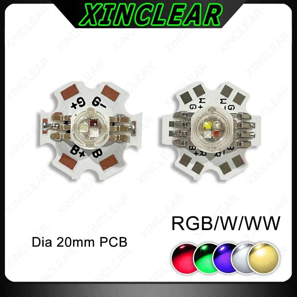 Colorful 3W 4W 9W 12W RGB RGBW RGBWW LED Chips With 20mm PCB Red Green Blue White Warm For DIY Stage Lighting Effect DJ DMX