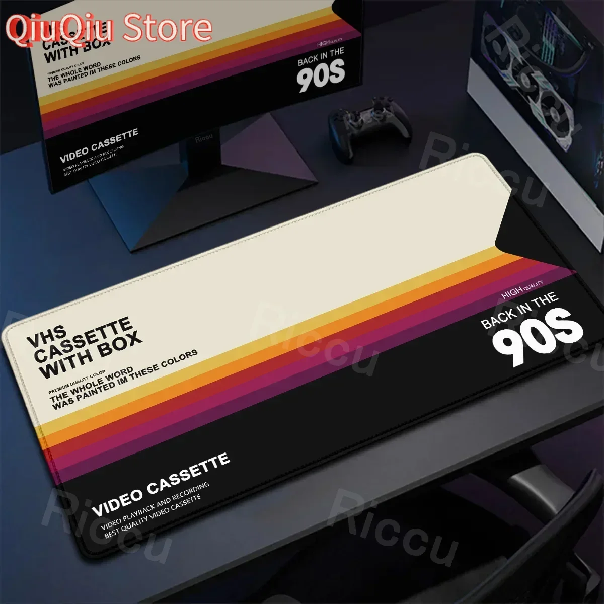 

Коврик для мыши в стиле ретро VHS Xxl Компьютерный большой размер Коврик для мыши Нескользящий геймерский коврик для клавиатуры Коврик для мыши 90x40 см Art Design HD Настольный коврик Ковер