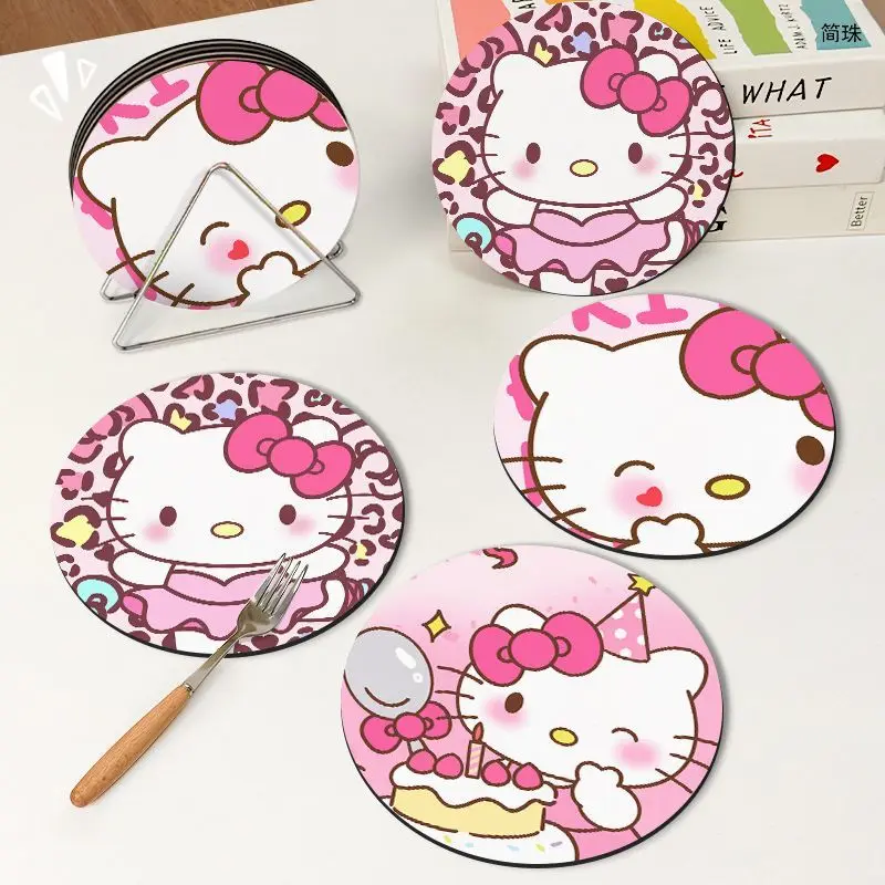 

Sanrio подставки для гостиной Hello Kitty, обеденный стол, изоляционная подушка, аксессуары, водопоглощающие, против ожогов, настольные, грязные