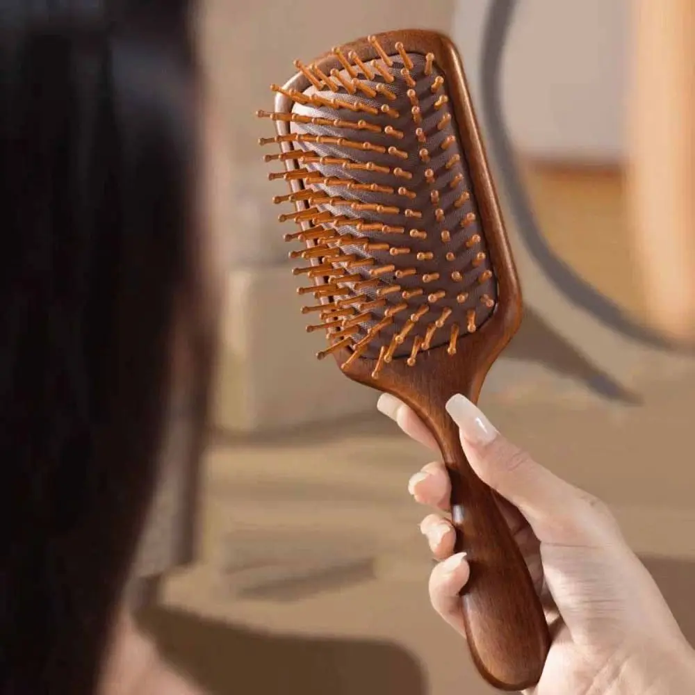 

Портативная расческа для волос из сандалового дерева, антистатическая расческа на воздушной подушке, кровообращение головы, подушка безопасности для кожи головы, массажная расческа, подарок