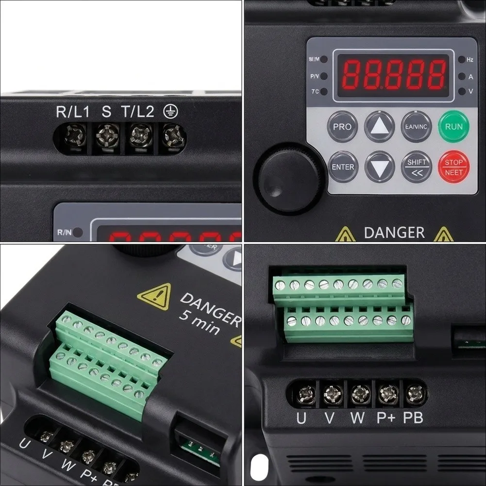 Digital For VFD Inverter with Monitoring Capabilities for Single Phase 220V to Three Phase 220V Motor Conversion