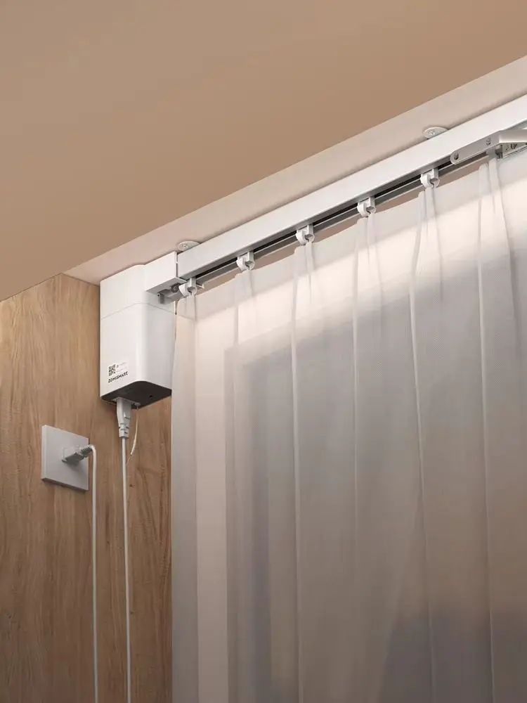 Zemismart Matter over Thread Intelligenter Vorhangmotor mit verbindbarer Schiene, kompatibel mit HomeKit, SmartThings, Google Home, Alexa HA