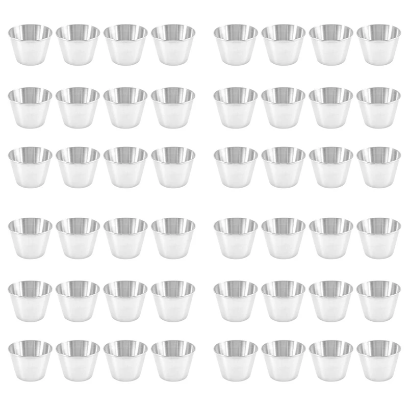 Hot 96 Pack Stainless Steel Condiment Sauce Cups,Commercial Grade Dipping Sauce Cups,Ramekin Condiment Cups Portion Cups